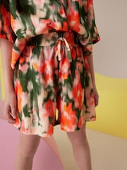 Orange Tie Dye Textured Shirt And Shorts Set (3-16yrs) - Image 5 of 8