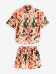 Orange Tie Dye Textured Shirt And Shorts Set (3-16yrs) - Image 6 of 8