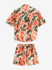 Orange Tie Dye Textured Shirt And Shorts Set (3-16yrs) - Image 7 of 8