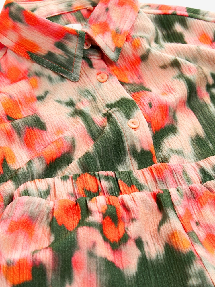 Orange Tie Dye Textured Shirt And Shorts Set (3-16yrs) - Image 8 of 8