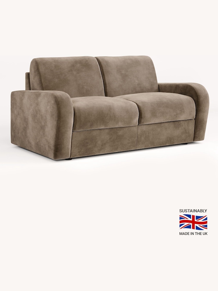Jay-Be Luxe Velvet Cedar Mink Brown Deco 2 Seater Sofa Bed - Image 2 of 6