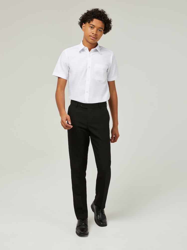 Trutex White Regular Fit Short Sleeve 2 Pack School Shirts - Image 2 of 7