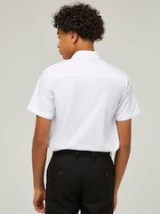 Trutex White Regular Fit Short Sleeve 2 Pack School Shirts - Image 3 of 7