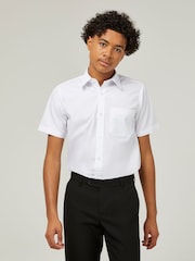 Trutex White Regular Fit Short Sleeve 2 Pack School Shirts - Image 4 of 7