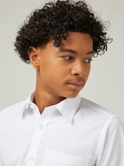 Trutex White Regular Fit Short Sleeve 2 Pack School Shirts - Image 5 of 7