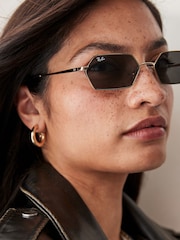 Ray Ban Gold Yevi Rb3728 Rectangle Sunglasses - Image 2 of 8