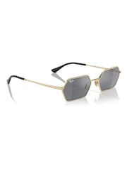 Ray Ban Gold Yevi Rb3728 Rectangle Sunglasses - Image 3 of 8