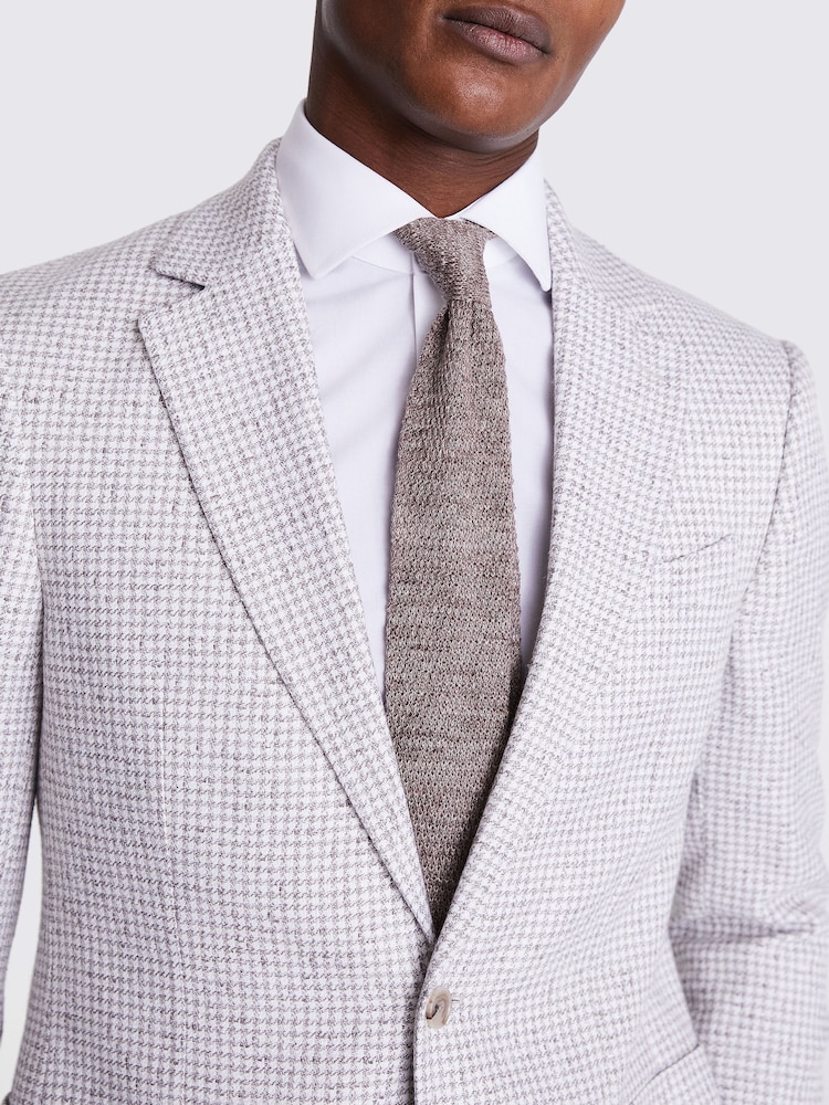 MOSS Grey/White Tailored Fit Houndstooth Jacket - Image 3 of 7