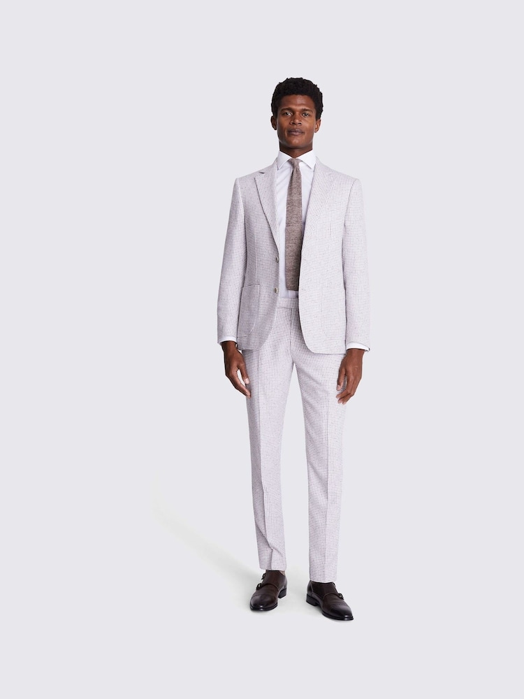 MOSS Grey/White Tailored Fit Houndstooth Jacket - Image 5 of 7