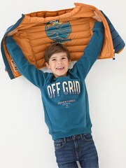FatFace Harry Blue Hooded Padded Jacket - Image 4 of 8