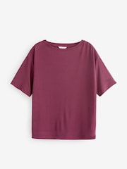 Burgundy Wine Relaxed Fit Premium Modal Boxy T-Shirt - Image 6 of 7