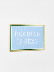 Oliver Bonas Multi Reading Is Sexy Needlepoint Framed Wall Art - Image 1 of 4
