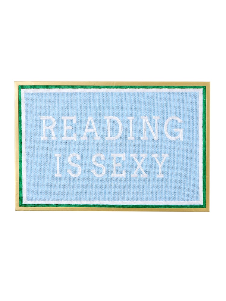 Oliver Bonas Multi Reading Is Sexy Needlepoint Framed Wall Art - Image 4 of 4