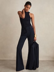 marine - Pantalon de costume Reiss Gabi évasé - Image 6 of 7