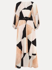 Phase Eight Multi Sophia Colourblock Belted Midi Dress - Image 7 of 8