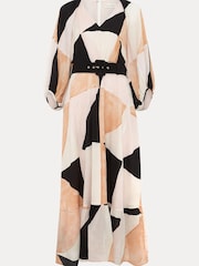 Phase Eight Multi Sophia Colourblock Belted Midi Dress - Image 8 of 8