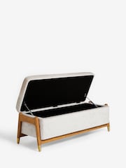 Plush Chenille Natural Oyster Flinton Upholstered Storage Ottoman - Image 7 of 10