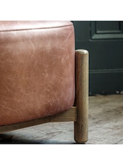Gallery Home Vintage Brown Tilly Leather Footstool - Image 2 of 5