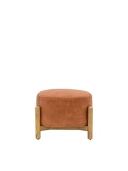 Gallery Home Vintage Brown Tilly Leather Footstool - Image 4 of 5