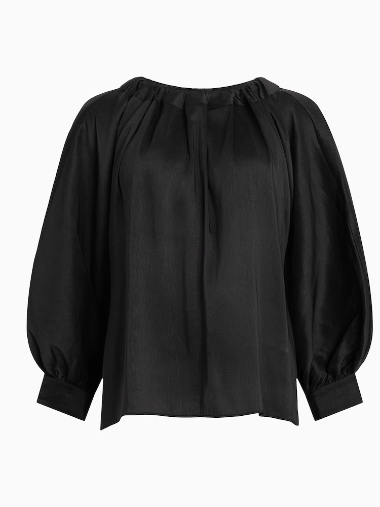AllSaints Black Ellie Top - Image 8 of 8