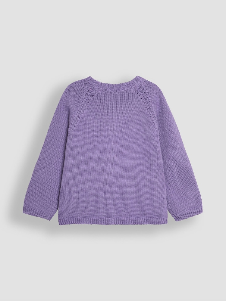 Hada y seta venenosa en color lila morado - JoJo Maman Bébé Mascota en Pocket Cardigan - Imagen 2 de 3