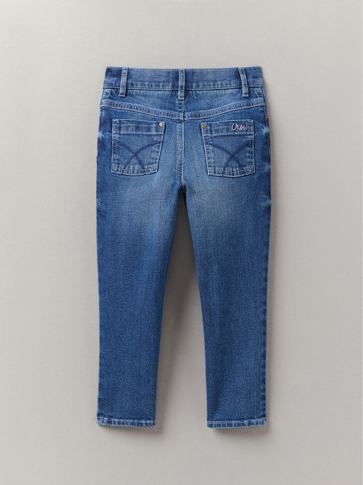 Crew Clothing Blue Plain Cotton Extra Slim Jeans - Image 2 of 3