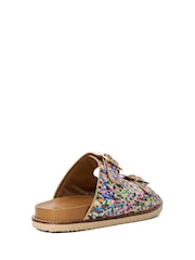 Dune London Black Lequin Double Buckle Footbed Sandals - Image 6 of 7