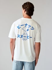 White Blue Japanese 100% Cotton Snoopy Licence T-Shirt - Image 2 of 8