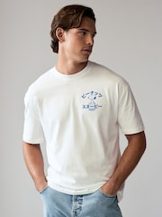 White Blue Japanese 100% Cotton Snoopy Licence T-Shirt - Image 4 of 8