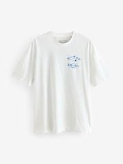 White Blue Japanese 100% Cotton Snoopy Licence T-Shirt - Image 6 of 8