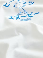 White Blue Japanese 100% Cotton Snoopy Licence T-Shirt - Image 7 of 8