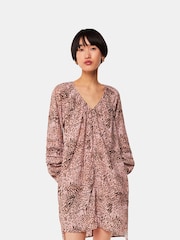 Whistles Pink Animal Print Swirl Cocoon Dress - Image 1 of 5