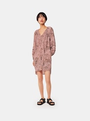 Whistles Pink Animal Print Swirl Cocoon Dress - Image 3 of 5