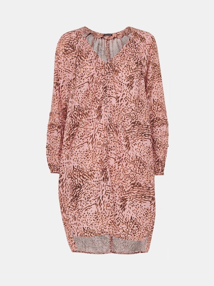 Whistles Pink Animal Print Swirl Cocoon Dress - Image 5 of 5