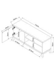 Grey Bronx Oak Effect Slim TV Unit - Image 15 of 15