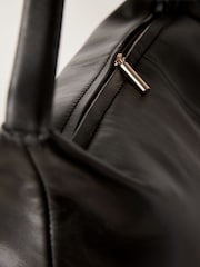 Black Leather Slouch Shoulder Bag - Image 8 of 11
