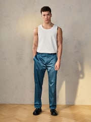 Blue EDIT Satin Trousers - Image 1 of 9