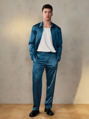Blue EDIT Satin Trousers - Image 2 of 9