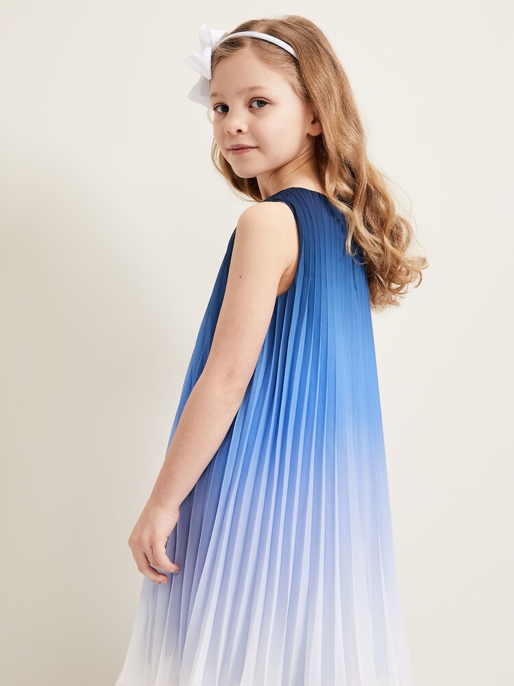 Phase Eight Blue Jessie Ombre Pleat Dress - Image 5 of 7
