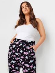 Yours Curve Black Double Pleated Harem Trousers - Image 4 of 5