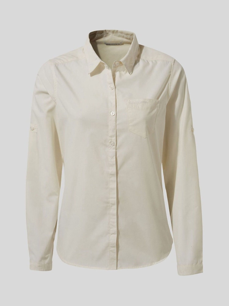 Craghoppers Kiwi Long Sleeved White Shirt - Image 8 of 8