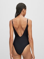 HUGO Black Quick-Dry Contrast Logo Swimsuit - Image 2 of 6