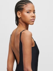 HUGO Black Quick-Dry Contrast Logo Swimsuit - Image 5 of 6