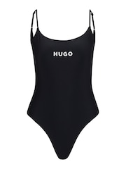 HUGO Black Quick-Dry Contrast Logo Swimsuit - Image 6 of 6