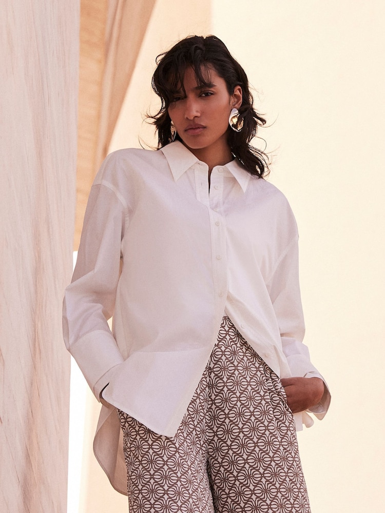 Mint Velvet White 100% Cotton Collared Shirt - Image 1 of 4 Mint Velvet White 100% Cotton Collared Shirt - Image 1 of 4