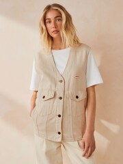 American Vintage Cream TineBorow Denim Vest - Image 1 of 5