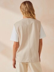 American Vintage Cream TineBorow Denim Vest - Image 2 of 5