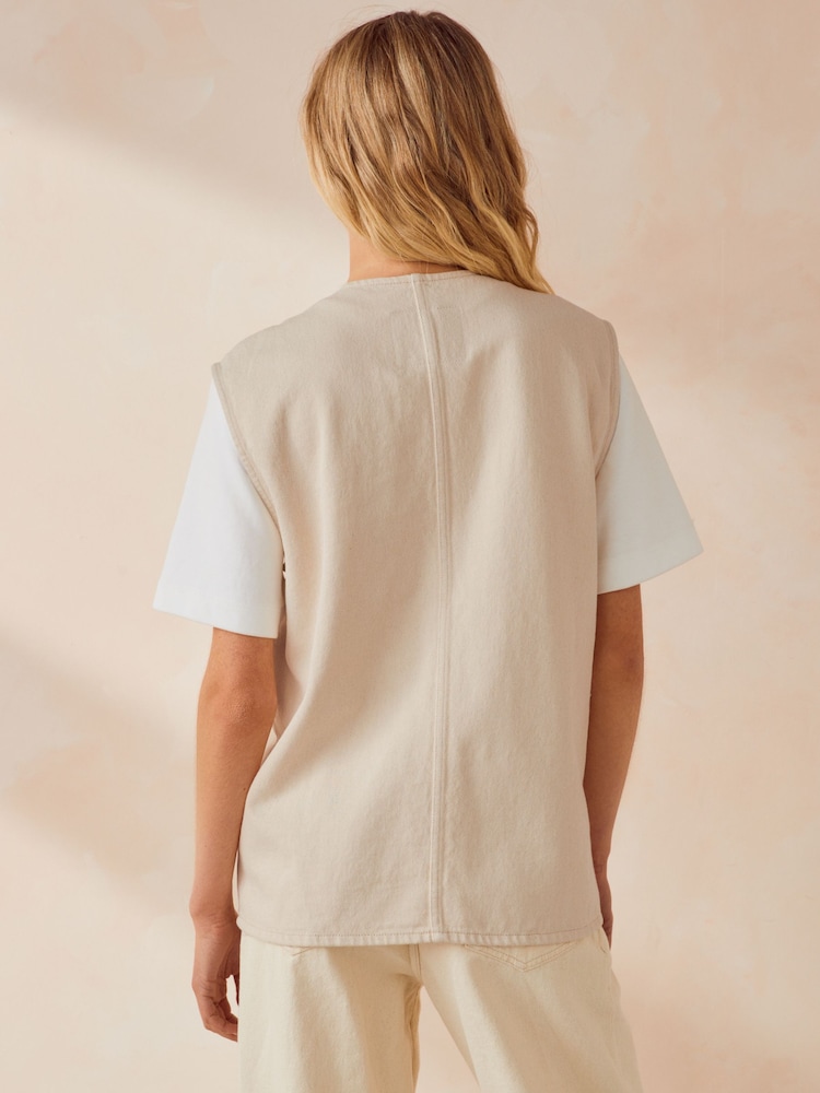 American Vintage Cream TineBorow Denim Vest - Image 2 of 5