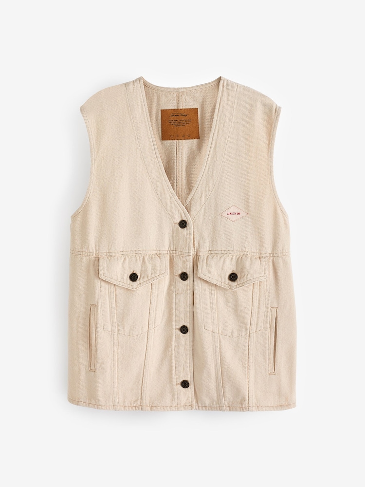 American Vintage Cream TineBorow Denim Vest - Image 5 of 5