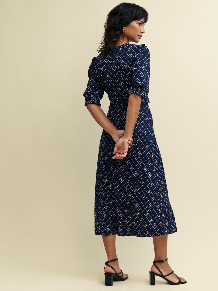 Nobody's Child Blue Felicia Jasmine Ditsy Midi Dress - Image 2 of 4